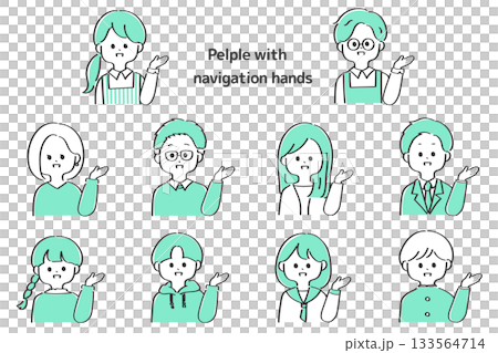 Simple icon set of people giving directions - Stylish illustrations Simple icon set of people giving directions - Stylish illustrations 133564714