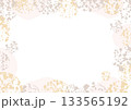 淡い水彩和柄のフレーム 133565192