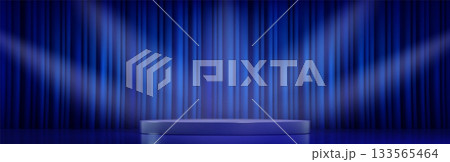 Award winning blue podium design 133565464