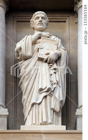 Statue of Saint Augustine on the facade of Saint Augustine church in Paris, France Statue of Saint Augustine on the facade of Saint Augustine church in Paris, France 133565584