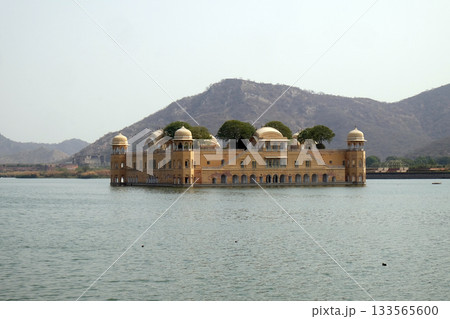The palace Jal Mahal. Jal Mahal (Water Palace) was built during the 18th century in the middle of Man Sager Lake. Jaipur, Rajasthan, India. The palace Jal Mahal. Jal Mahal (Water Palace) was built during the 18th century in the middle of Man Sager Lake. Jaipur, Rajasthan, India. 133565600