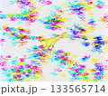 カラフル背景の黄色い鳥のイラスト 133565714