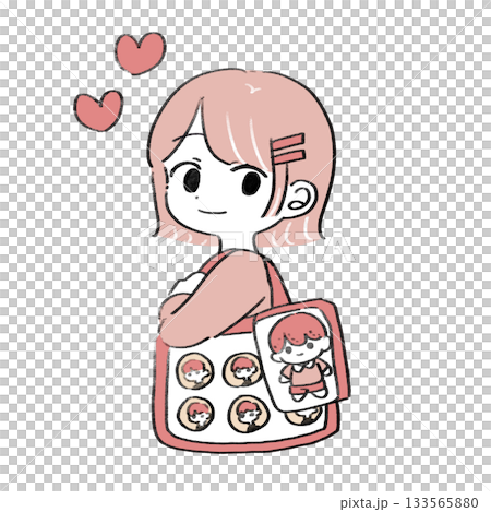 Illustration of a woman carrying her favorite bag 133565880