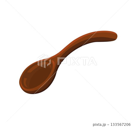 Wooden spoon. Brown kitchenware isolated on white background Wooden spoon. Brown kitchenware isolated on white background 133567206