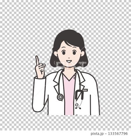 圖解：一位女醫生指著講解 133567796