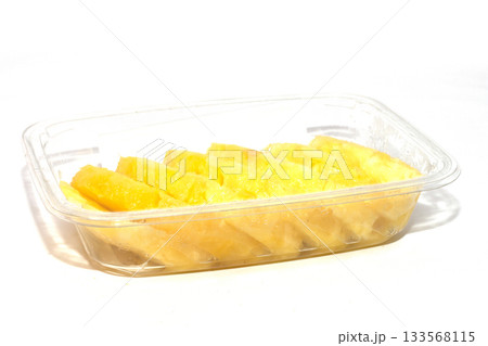 round and clean pineapple slices 133568115