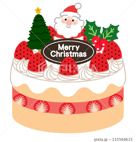 クリスマスケーキのイラスト クリスマスケーキのイラスト 133568615