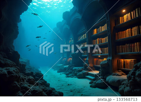 underwater scene with tropical fish 133568713