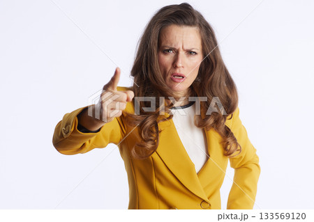 Stern Professional Giving a Pointed Warning 133569120