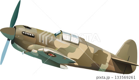 World war ii fighter plane flying in the sky 133569261