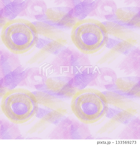 Abstract seamless pattern of acid spots in pastel technique with retro texture graininess.Pink,yellow and purple colors in a dynamic movement .Big brushstrokes,spots and splash for background 133569273