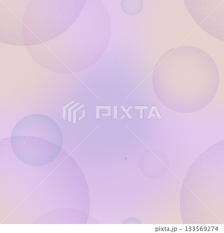 Abstract seamless pattern with soap bubbles in delicate,muted rainbow colors with a retro grainy texture from the 80s and 90s on acid pink background. Hand drawn illustrations for backgrounds 133569274