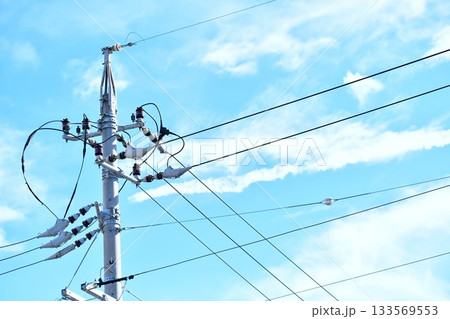 電線と青空 電線と青空 133569553