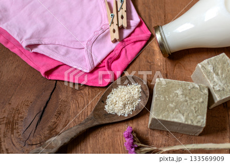 Homemade laundry, marseille grated soap, DIY, do it yourself, zero waste, eco friendly, natural product for wash and cleaning 133569909
