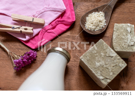 Homemade laundry, marseille grated soap, DIY, do it yourself, zero waste, eco friendly, natural product for wash and cleaning 133569911