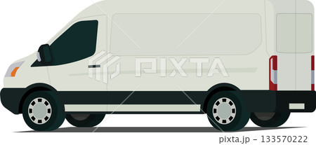 Transit van angled rear side view 133570222