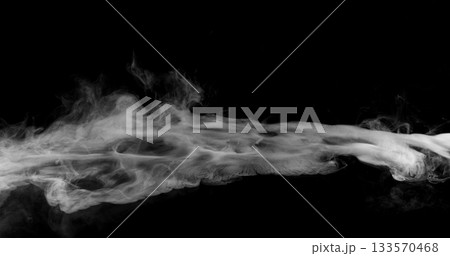 Super Slow Motion of White Surface Smoke Texture Isolated on Black Background. VFX element for overlay. Super Slow Motion of White Surface Smoke Texture Isolated on Black Background. VFX element for overlay. 133570468