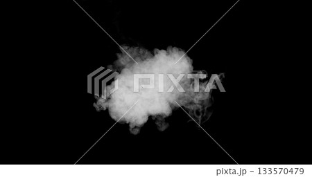 Super Slow Motion of White Rounded Smoke Texture Isolated on Black Background. VFX element for overlay. Super Slow Motion of White Rounded Smoke Texture Isolated on Black Background. VFX element for overlay. 133570479