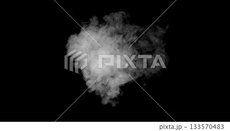 Super Slow Motion of White Rounded Smoke Texture Isolated on Black Background. VFX element for overlay. Super Slow Motion of White Rounded Smoke Texture Isolated on Black Background. VFX element for overlay. 133570483