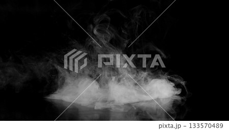 Super Slow Motion of White Rounded Smoke Texture Isolated on Black Background. VFX element for overlay. Super Slow Motion of White Rounded Smoke Texture Isolated on Black Background. VFX element for overlay. 133570489