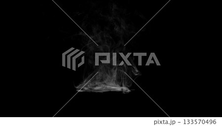 Super Slow Motion of White Rounded Smoke Texture Isolated on Black Background. VFX element for overlay. Super Slow Motion of White Rounded Smoke Texture Isolated on Black Background. VFX element for overlay. 133570496