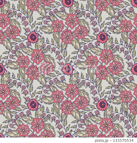 Decorative Blooming Floral Garden Pattern 133570534