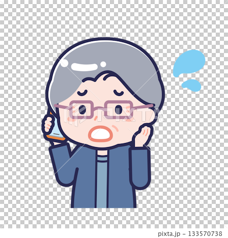 A "senior" woman in casual clothes using a smartphone A "senior" woman in casual clothes using a smartphone 133570738