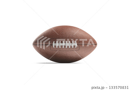 Blank brown american soccer ball mockup, png, transparent background, 3d rendering. Empty leather bal for states footbal match mockup, cut out. 133570831