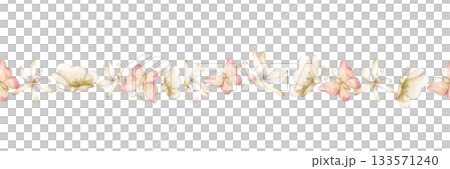 Cute Butterfly Dragonfly Insects Seamless Border. Watercolor hand painted summer pastel neutral isolated illustration on white background for nursery kids baby shower card whimsical mystery princess Cute Butterfly Dragonfly Insects Seamless Border. Watercolor hand painted summer pastel neutral isolated illustration on white background for nursery kids baby shower card whimsical mystery princess 133571240