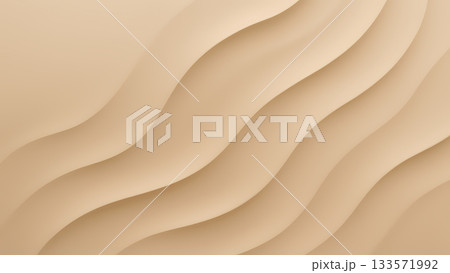ライトブラウンの抽象波背景｜温かみのあるナチュラルデザイン 133571992