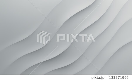 シルバーグレーの抽象波背景｜クールで上品なデザイン 133571993