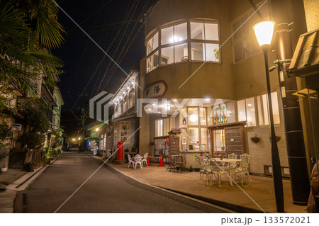 温泉津温泉 メインストリートの夜景 温泉津温泉 メインストリートの夜景 133572021