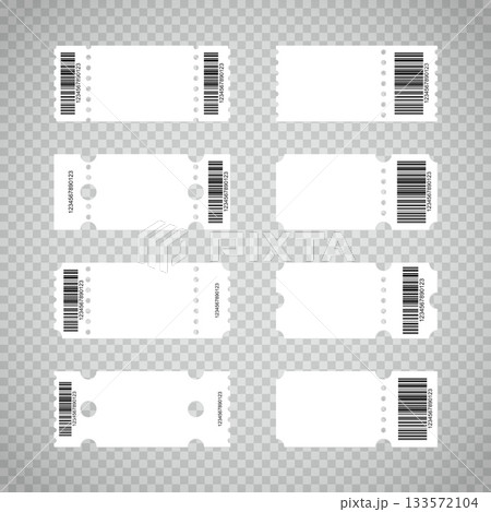 Circus ticket. Ticket design template. Tickets for events, circus, show. Vector illustration 133572104