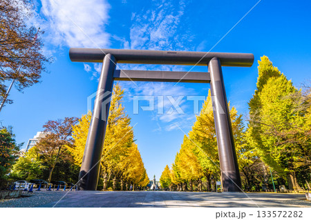 日本の東京都市景 あの空の彼方に…あの日の悲劇を決して忘れてはならない＝11月21日、靖国神社 133572282
