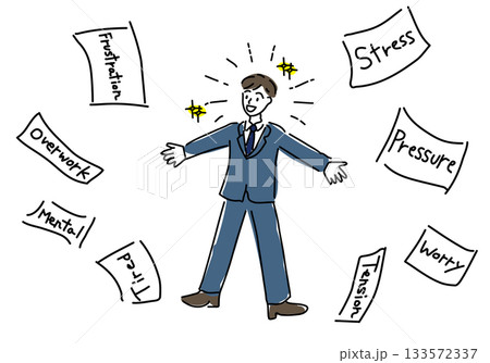 仕事から解放された会社員のイメージイラスト 133572337