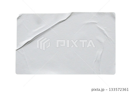 Paper sticker label isolated on white background 133572361