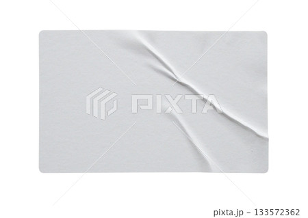 Paper sticker label isolated on white background 133572362