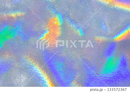 Holographic rainbow foil iridescent leather texture abstract hologram background 133572367