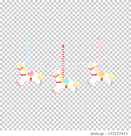 Cute rocking horse icon illustration transparent 133572423