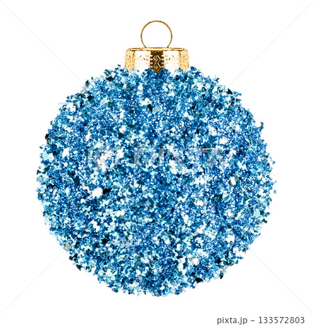 Christmas blue ornament isolated on white background Christmas blue ornament isolated on white background 133572803