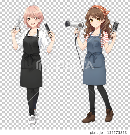 Barber people working character cartoon design Barber people working character cartoon design 133573858