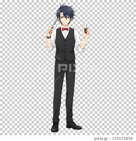 Barber people working character cartoon design 133573859