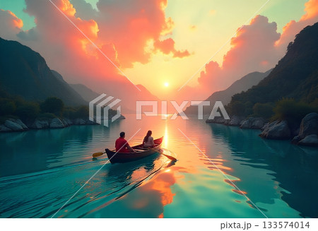 fishermen fishing in the sea 133574014