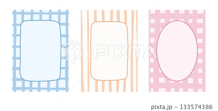 Hand drawn cottagecore frame, cute vector flat illustrations with pattern Hand drawn cottagecore frame, cute vector flat illustrations with pattern 133574386