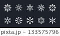 Geometric Vector Snowflakes Set 133575796