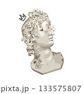 Modern Greek Bust with Pixel Eyes and Tattoos 133575807