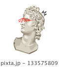 Glitch Apollo Bust Vector Illustration 133575809