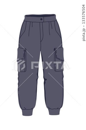 Winter wardrobe warm pants, cold weather clothing. Warm clothes sticker, cold weather apparel outfit isolated vector element. Winter wardrobe garment accessory or autumn or spring warm pants item Winter wardrobe warm pants, cold weather clothing. Warm clothes sticker, cold weather apparel outfit isolated vector element. Winter wardrobe garment accessory or autumn or spring warm pants item 133576504