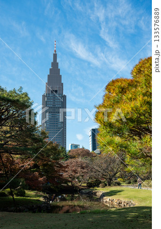 都市と自然が交わる秋の景観 133576889