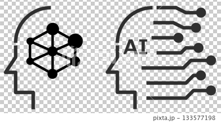 一個高性能電子大腦的圖標，它利用人工智慧（AI）高速處理數據。 133577198